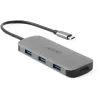 7‑in‑1 USB‑C Dongle Acer — USB 3.2 Gen 1 Type‑C, 3x USB‑A, HDMI, SD/MicroSD, 100 W PD, sidabrinis