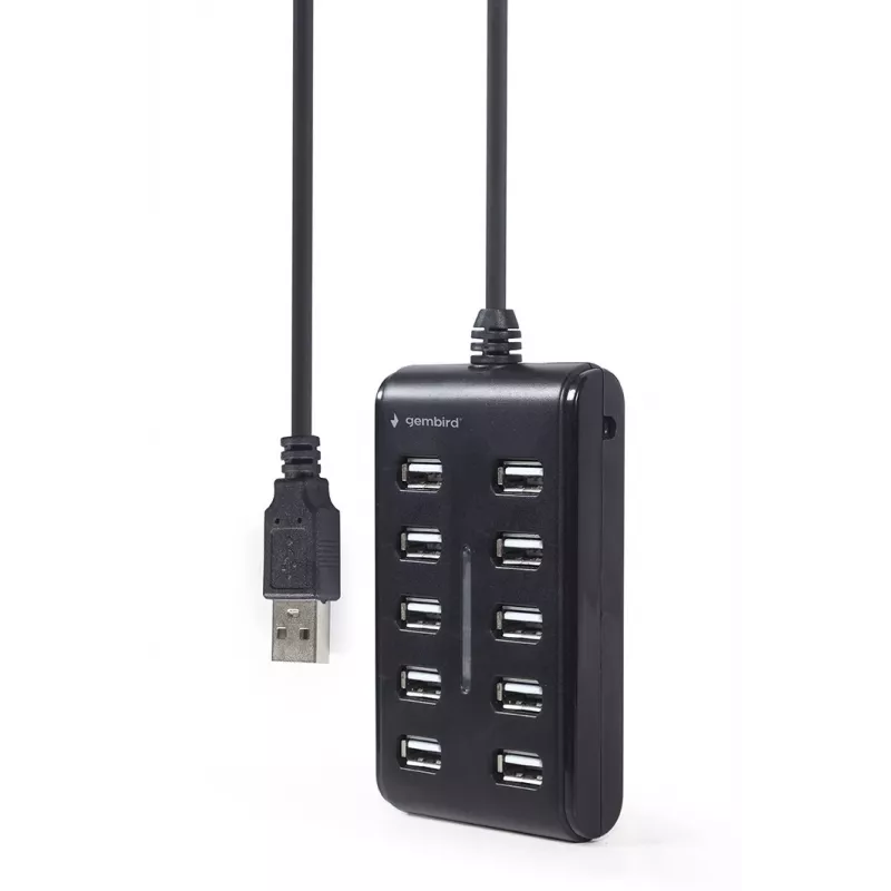 USB šakotuvas Gembird UHB-U2P10P-01 — 10 prievadų USB 2.0 šakotuvas