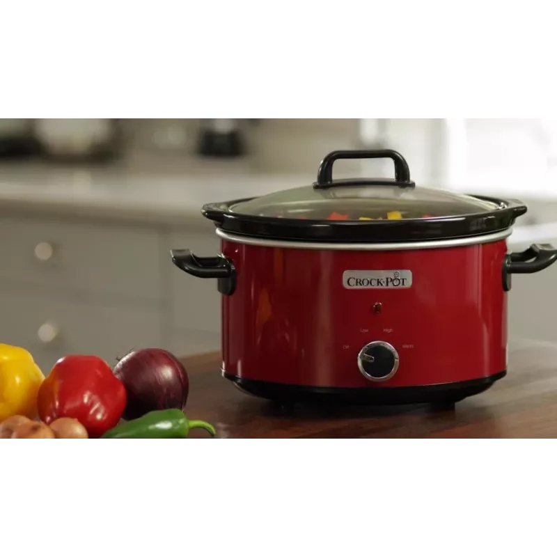 Slow Cooker Crock-Pot SCV400RD 3.5 L keraminis išimamas dubuo, stiklinis dangtis, 2 kaitinimo nustatymai