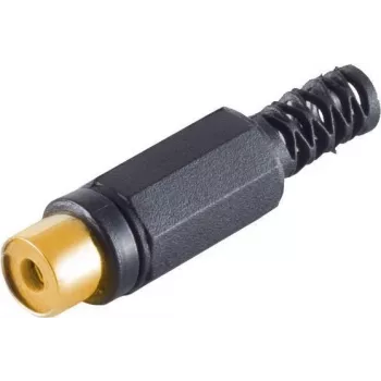 Cinch jungtis ShiverPeaks 51500-SG — RCA garso jungtis, juodas korpusas, auksuoti kontaktai