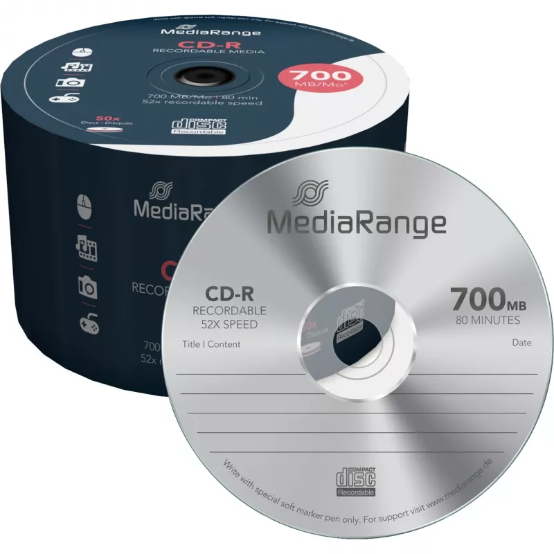 CD-R laikmenos 700 MB 52X 50 VNT. / MR207 Mediarange