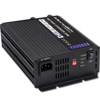 Įkroviklis QOLTEC Monolith 20A 12V, skirtas LiFePO4, AGM, GEL, SLA baterijoms