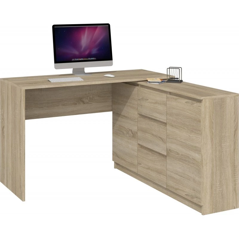 Topeshop BIURKO PLUS SONOMA kompiuterio stalas ąžuolo spalva