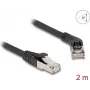 Tinklo kabelis DeLOCK RJ45 Cat.6A 45° kampuotas į tiesų 2 m juodas