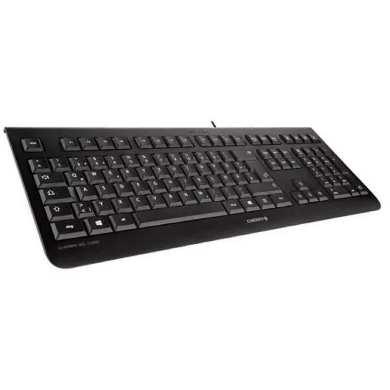 CHERRY KC 1000 klaviatūra, skirta biurui, USB, QWERTY, ispaniška, juoda