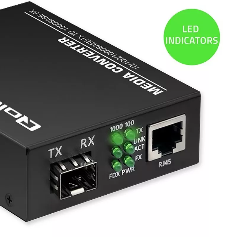 Medijos keitiklis SWITCH Ethernet 1x RJ45 1x SFP