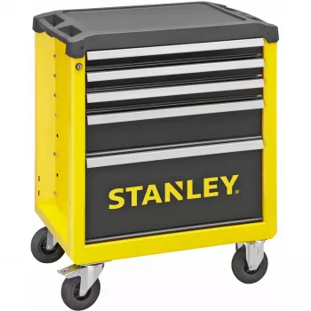 Įrankių vežimėlis Stanley STST74305-1 su 5 stalčiais, geltona/juoda, 3 plokšti + 2 aukšti stalčiai
