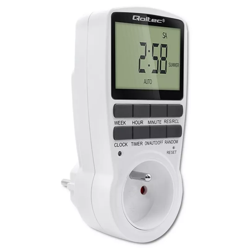 Elektroninis laikmatis QOLTEC PC0628 su LCD ekranu, 24 valandų atgalinė atskaita