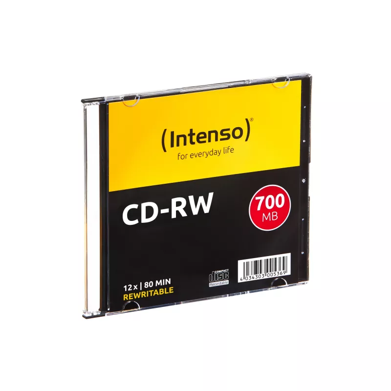 Perrašomi CD-RW INTENSO 700 MB / 80 min, 12x, 10 vnt. pakuotė, 120 mm (plonas dėklas)