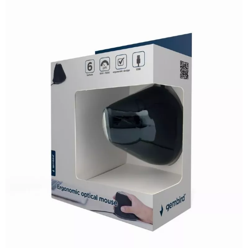Pelė Gembird MUS-ERGO-03 USB Type-A optinė dešiniarankiams