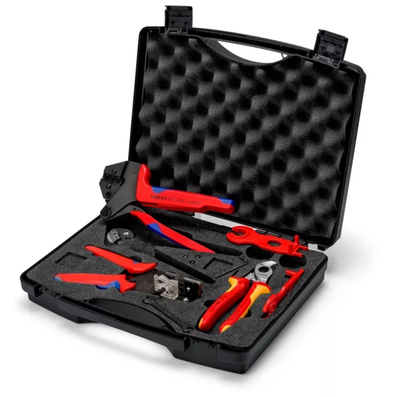 Kabelių užspaudimo įrankis Knipex 97 91 04 V01 pilkas oranžinis raudonas 5 vnt.