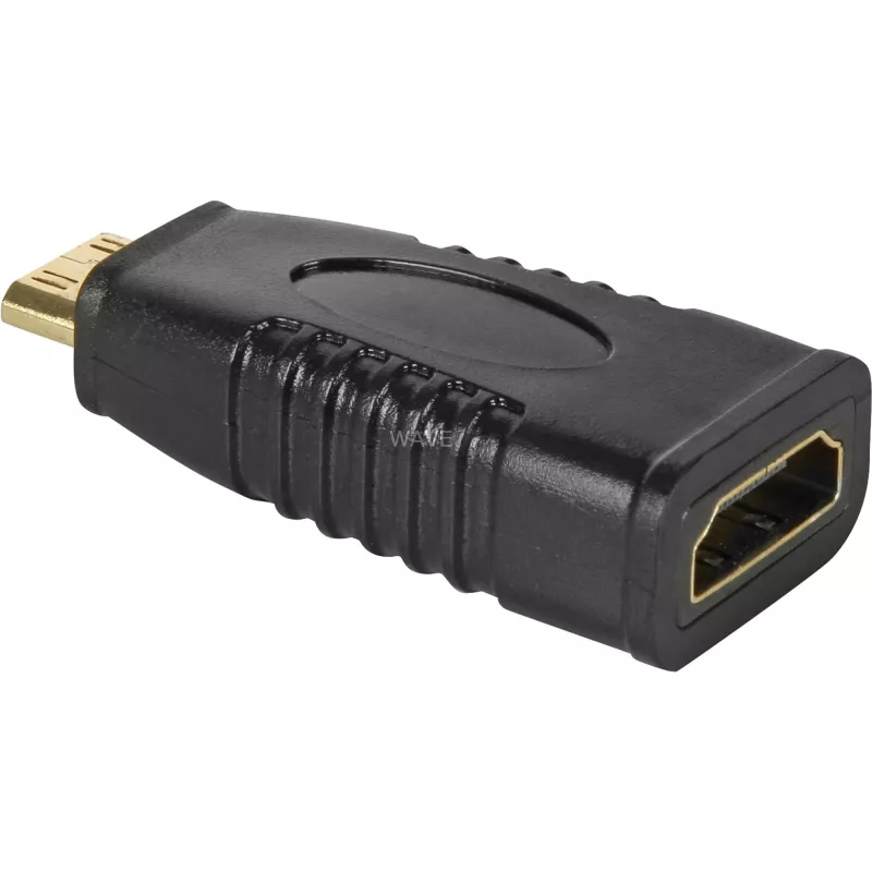 Wentronic Goobay HDMI™ adapteris, HDMI standartinis lizdas (A tipas), juodas - HDMI™ A lizdas>HDMI™ C (Mini) kištukas (68841)