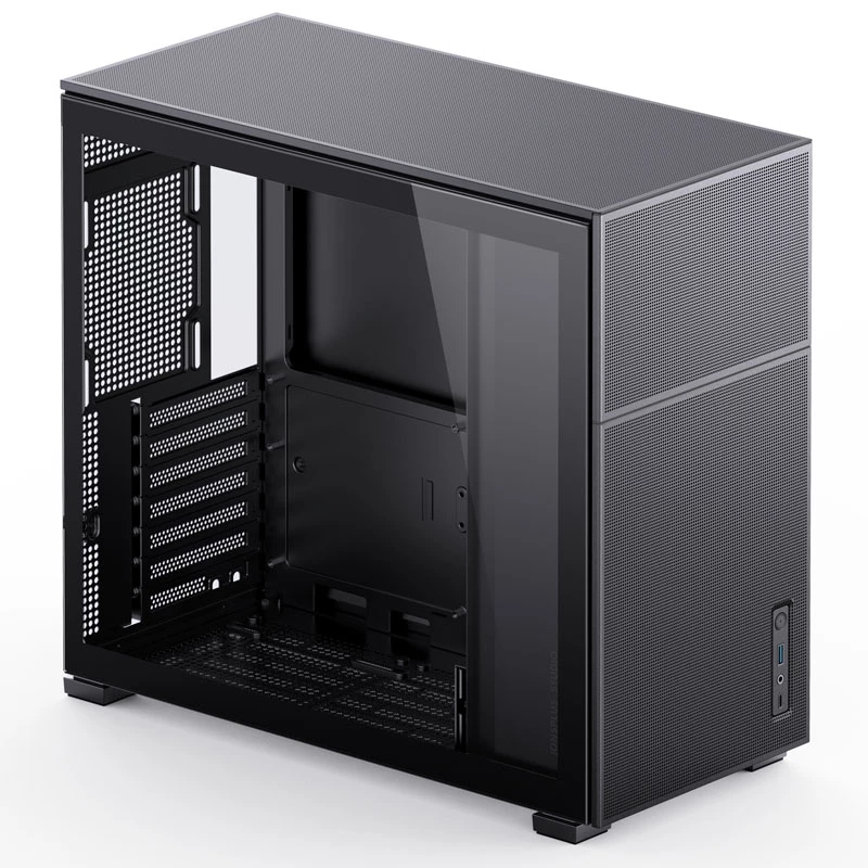 Jonsbo D41 Mesh Standard ATX korpusas – juodas, grūdintas stiklas
