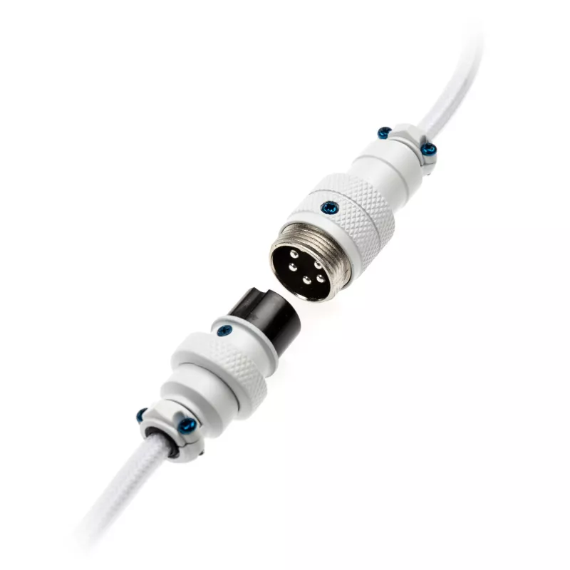 Susuktas USB laidas Ducky White Edition DACOC2-WHT1, nuimamas, baltos susuktos konstrukcijos