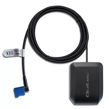 GPS GLONASS antena QOLTEC 57054 su magnetiniu pagrindu, 28 dB stiprinimas