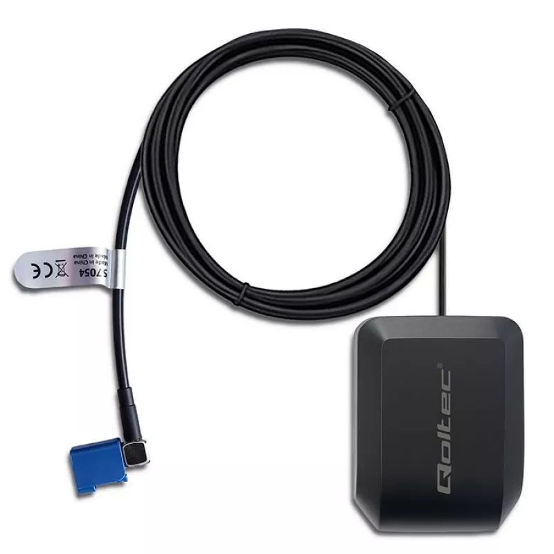 GPS GLONASS antena QOLTEC 57054 su magnetiniu pagrindu, 28 dB stiprinimas