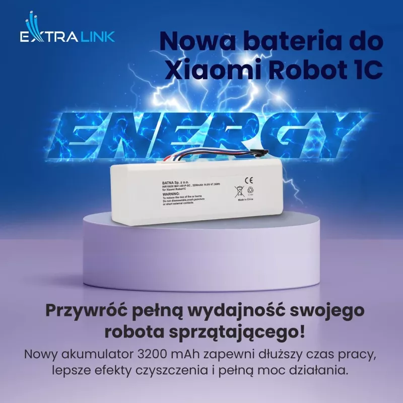 Akumuliatorius Xiaomi Robot 1C P1904-4S1P-MM, 3200mAh, 47,36Wh, STYTJ01ZHM Mijia 1C P1904-4S1P-MM (Dreame MC1808)