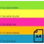 Spalvotas neoninis popierius Double A, 75g, A4, 100 lapų, Rainbow 4, 5 neoninės spalvos