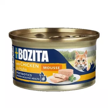 Šlapias kačių maistas BOZITA Mousse Chicken 85 g — suaugusios katės, be grūdų