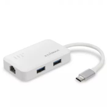 Edimax EU-4308 nešiojamojo kompiuterio dokas / prievadų atkartotuvas USB 3.2 Gen 1 (3.1 Gen 1) Type-C baltas
