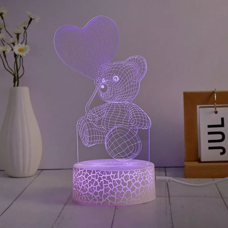 Manta SNL115RGB RGB 3D širdies formos dekoratyvinis LED lempos rinkinys