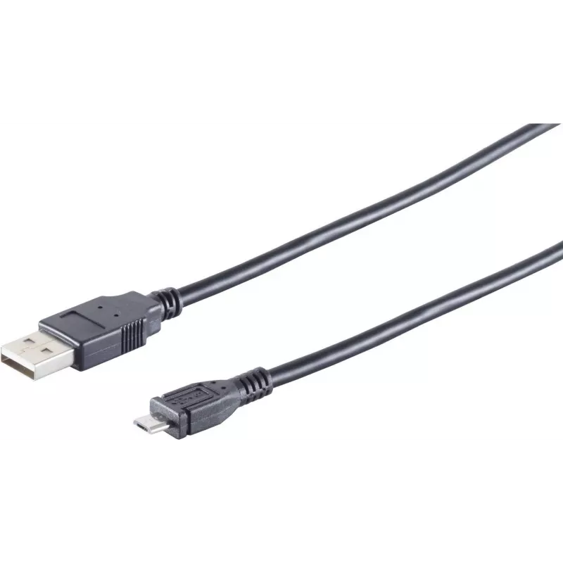 USB laidas S/CONN 14-11045 3m USB A Micro-USB B juodas