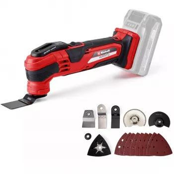 Power X-Change belaidis daugiafunkcis įrankis VARRITO, 18Volt (Raudona/juoda, be akumuliatoriaus ir įkroviklio, su priedais)