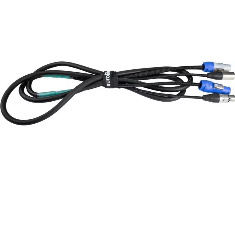 DMX kombinuotasis kabelis EUROLITE 3 m su P-Con ir 3 kontaktų XLR jungtimis (modelis 30227782)