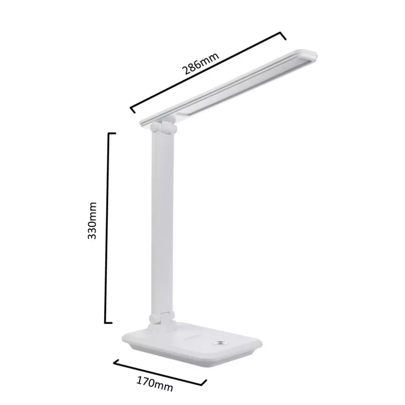 LED stalinė lempa MACLEAN MCE614W 9W, balta, reguliuojamas pasvirimas ir pritemdoma