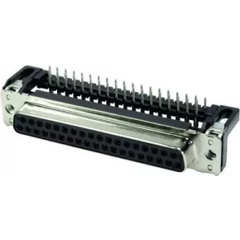 D-Sub jungtis Harting 09664127601 37 kontaktų kištukinis lizdas juoda metalinė