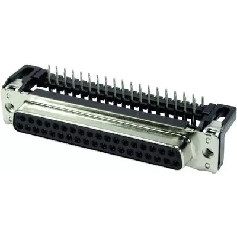 D-Sub jungtis Harting 09664127601 37 kontaktų kištukinis lizdas juoda metalinė
