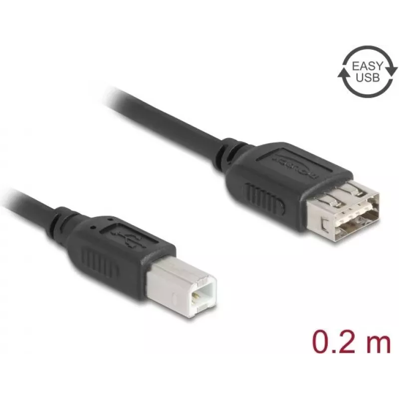USB laidas DeLOCK 81528 0.2m USB B USB A juodas USB 2.0