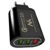 USB sieninis įkroviklis MACLEAN MCE479B — 3 USB prievadai, 18 W bendra galia, kompaktiškas