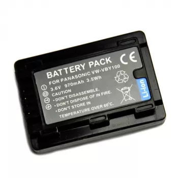 Papildoma skaitmeninė baterija Panasonic VW-VBY100 3.6V 1860mAh nešiojamiesiems įrenginiams