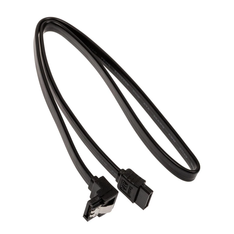 SATA kabelis Akasa Proslim 90° 50 cm — stačiakampis SATA duomenų kabelis, 50 cm