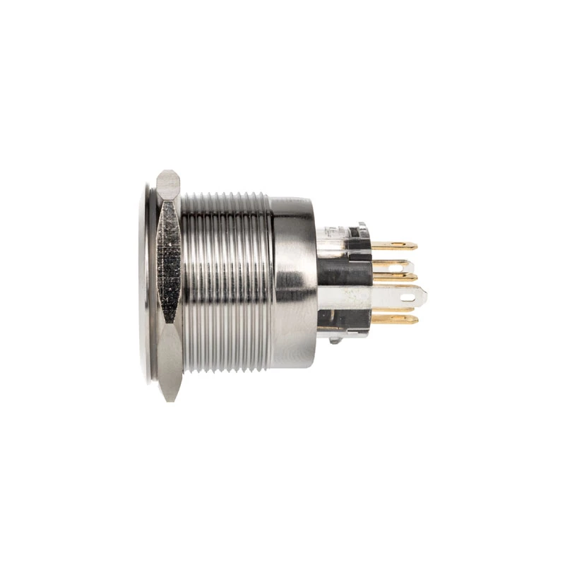 DimasTech vandalams atsparus jungiklis / mygtukas 25 mm Sidabrinėline Dot RGB PD212