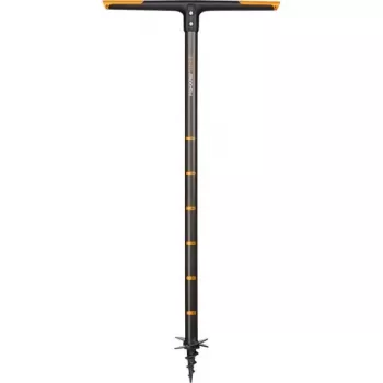 Grąžtas Fiskars QuikDrill S — rankinis grąžtas, 10 cm skersmuo, 1100 mm ilgis, plastikinė rankena, juoda