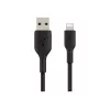 Kabelis Braided USB-Lightning 15 cm juodas