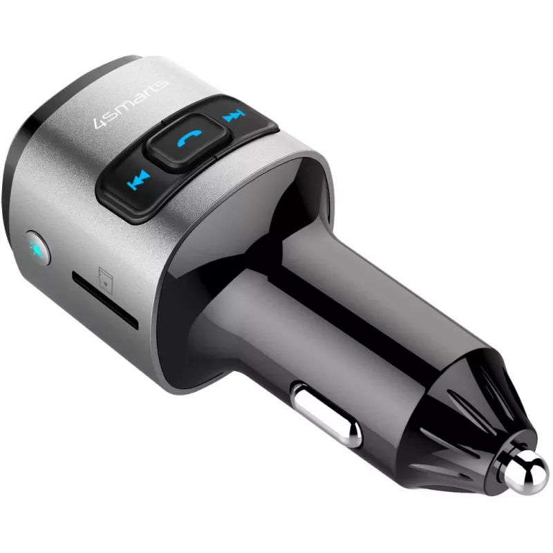 FM siųstuvas 4smarts 456201 Cigar lighter Juoda Sidabrinė AM FM Bluetooth