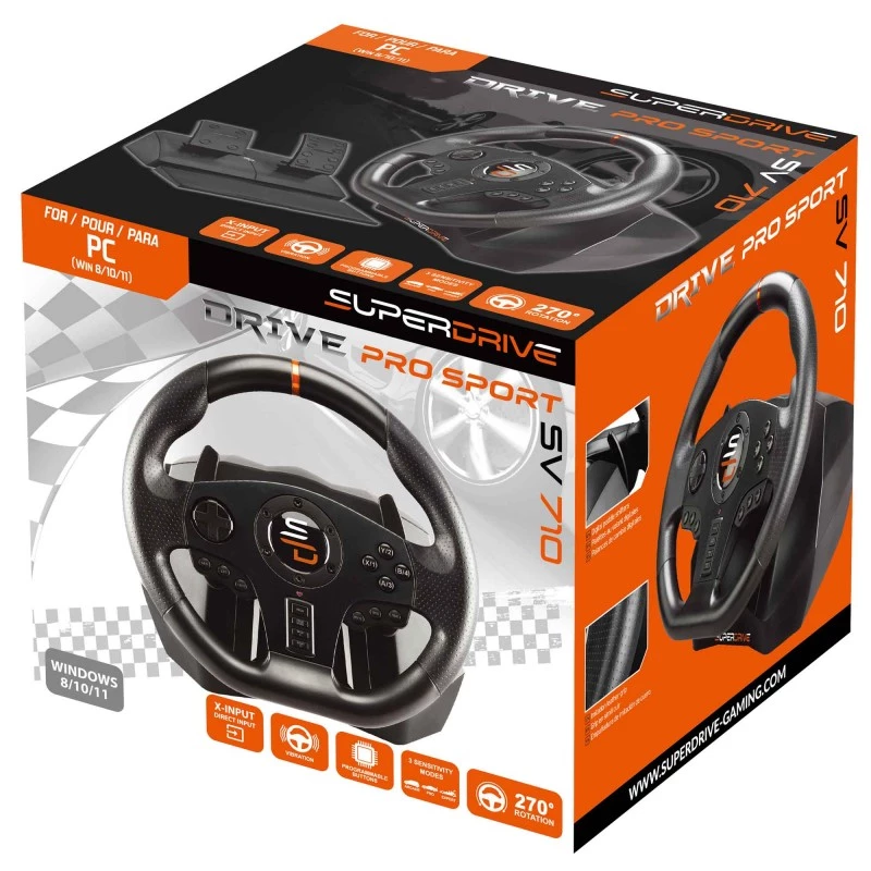 Subsonic SA5595-PC žaidimų valdiklis juodas USB vairaratis + pedalai
