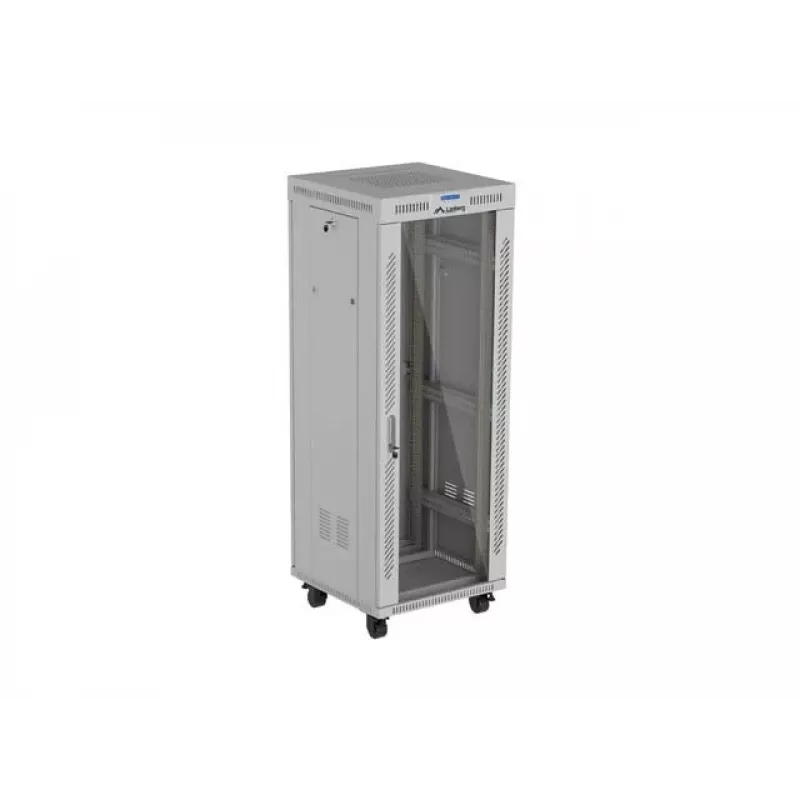 LANBERG 19 colių 32U stovintis stovas-spinta 600×600 mm pilka su perforuotomis durimis ir LCD (plokščia pakuotė)