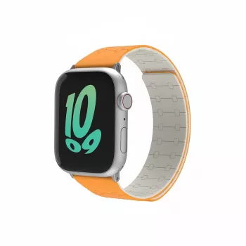 Dirželis GUAN Premium Pro, skirtas „Apple Watch“ 44/45/42/49/46 mm – oranžinė/baltas