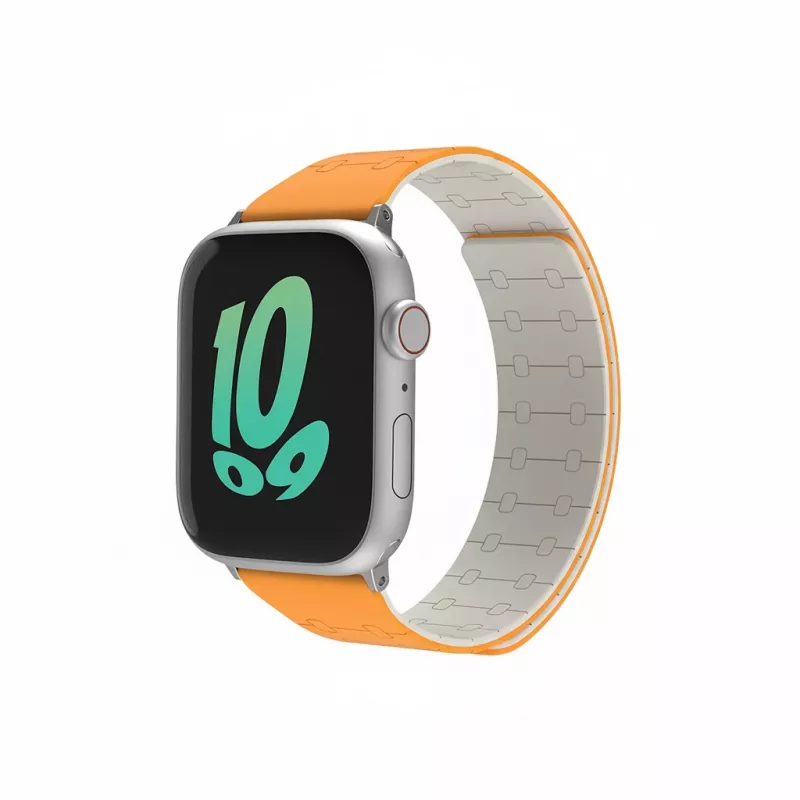 Dirželis GUAN Premium Pro, skirtas „Apple Watch“ 44/45/42/49/46 mm – oranžinė/baltas
