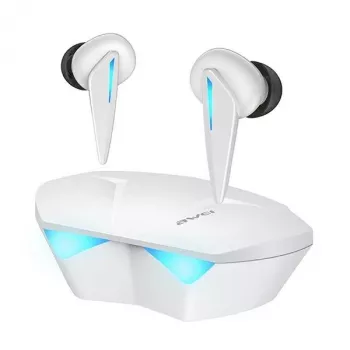 ausinės Awei T23 belaidės Bluetooth 5.3 USB atsparios vandeniui baltos