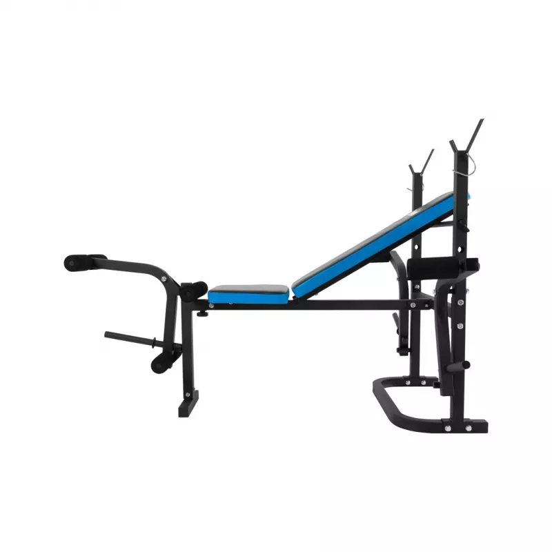 Reguliuojamas daugiafunkcis treniruočių suoliukas Rebel RBA-2007 — reguliuojama atlošas ir sėdynė, sulankstomas, 1610×1300×1005 mm, 18,6 kg