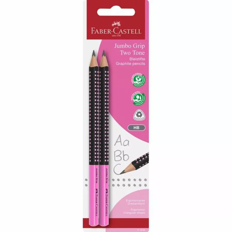 FABER-CASTELL pieštukas Jumbo Grip Two Tone 2xBS BK