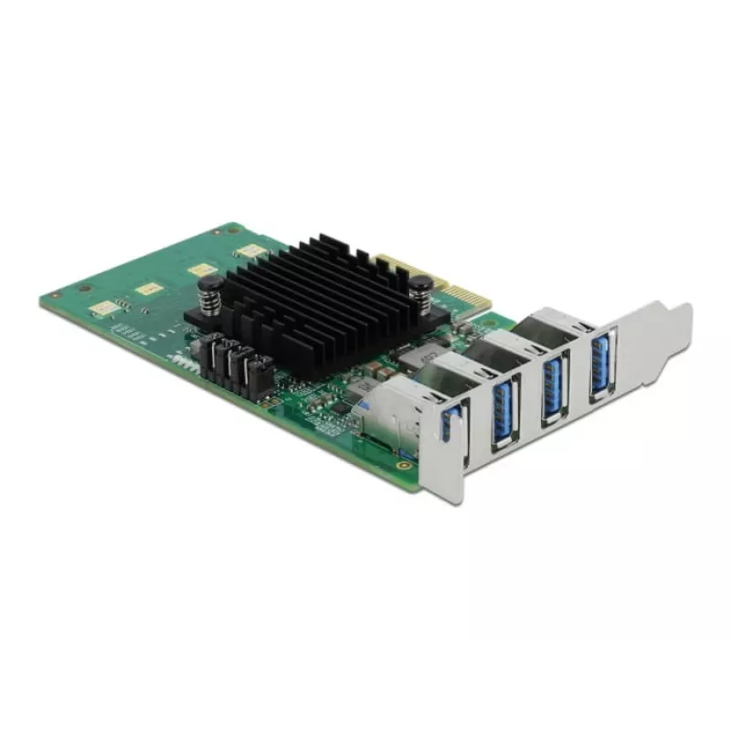 DeLOCK PCI Express x4 kortelė su 4 išoriniais USB 3.0 Quad Channel - žemo profilio forma