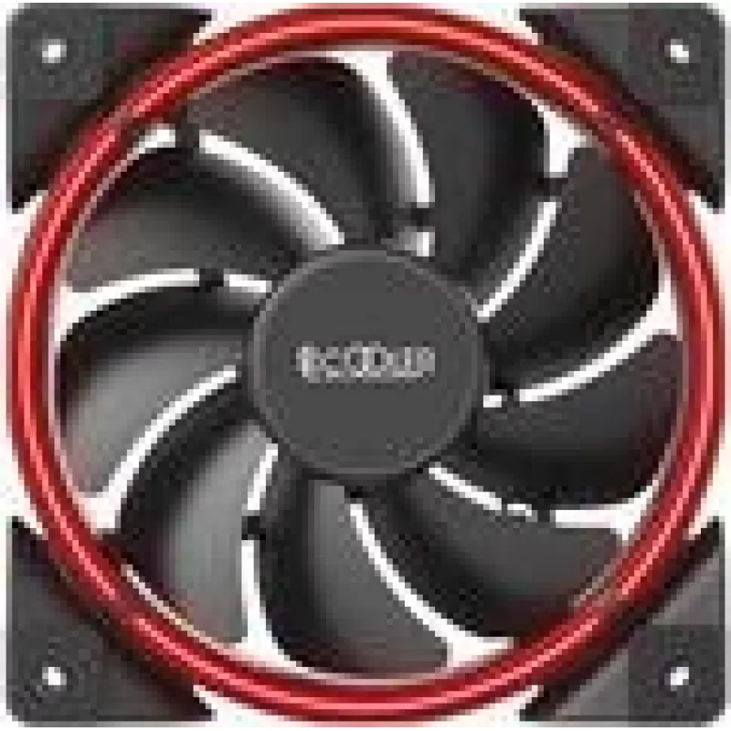 120 mm PCCOOLER CORONA-RED korpuso ventiliatorius, 1000–1800 aps./min., raudonas LED