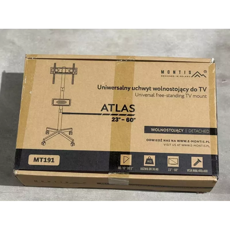 Mobilus televizoriaus stovas MONTIS MT191 ATLAS 26–60 colių ekranams, maks. apkrova 35 kg, VESA iki 400x400