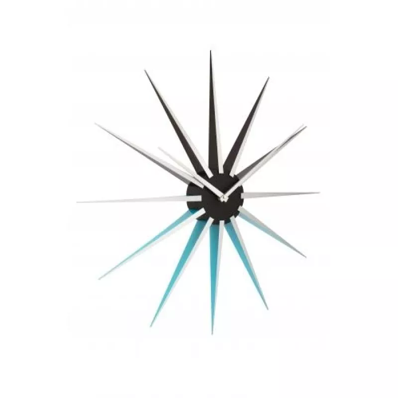 NeXtime klok 3051bl Nova, Ø50 cm, Sieninis, Juoda/ Mėlyna